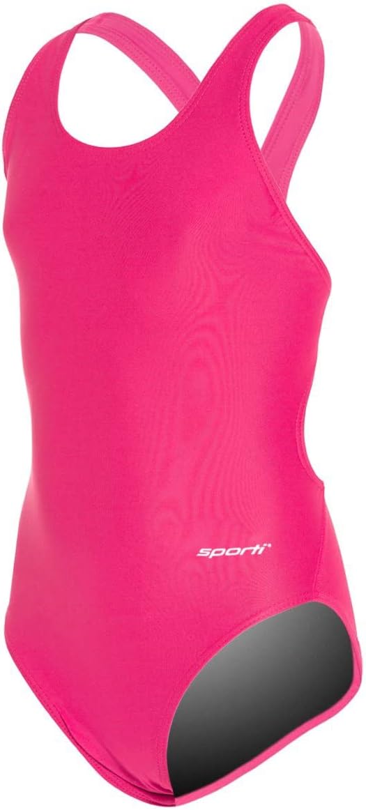 Sporti Solid Wide Strap One Piece Swimsuit Youth (22-28), Bathing Suit for Girls with UPF Protection and Racerback Style