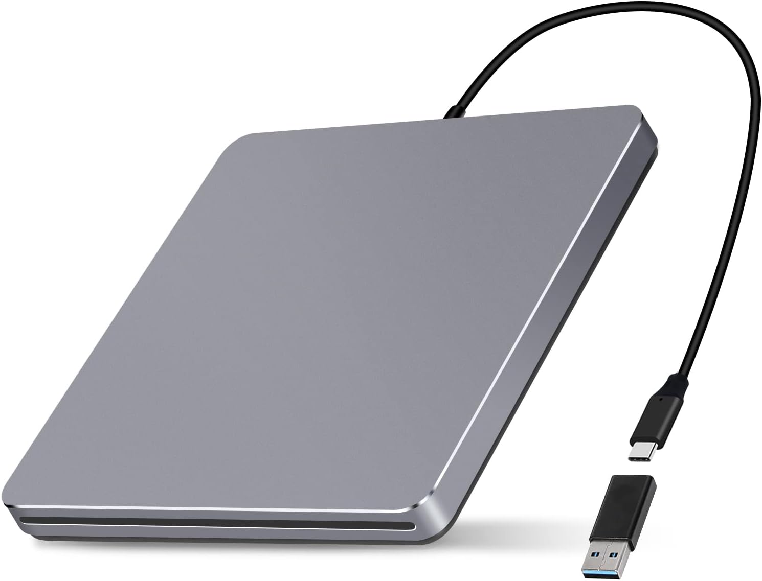 NOLYTH External DVD Drive USB C SuperDrive for Apple, Slot-in CD DVD External Drive for Mac, Portable DVD Burner Player Optical Disc Reader Drives for Laptop PC Computer MacBook Windows Desktop