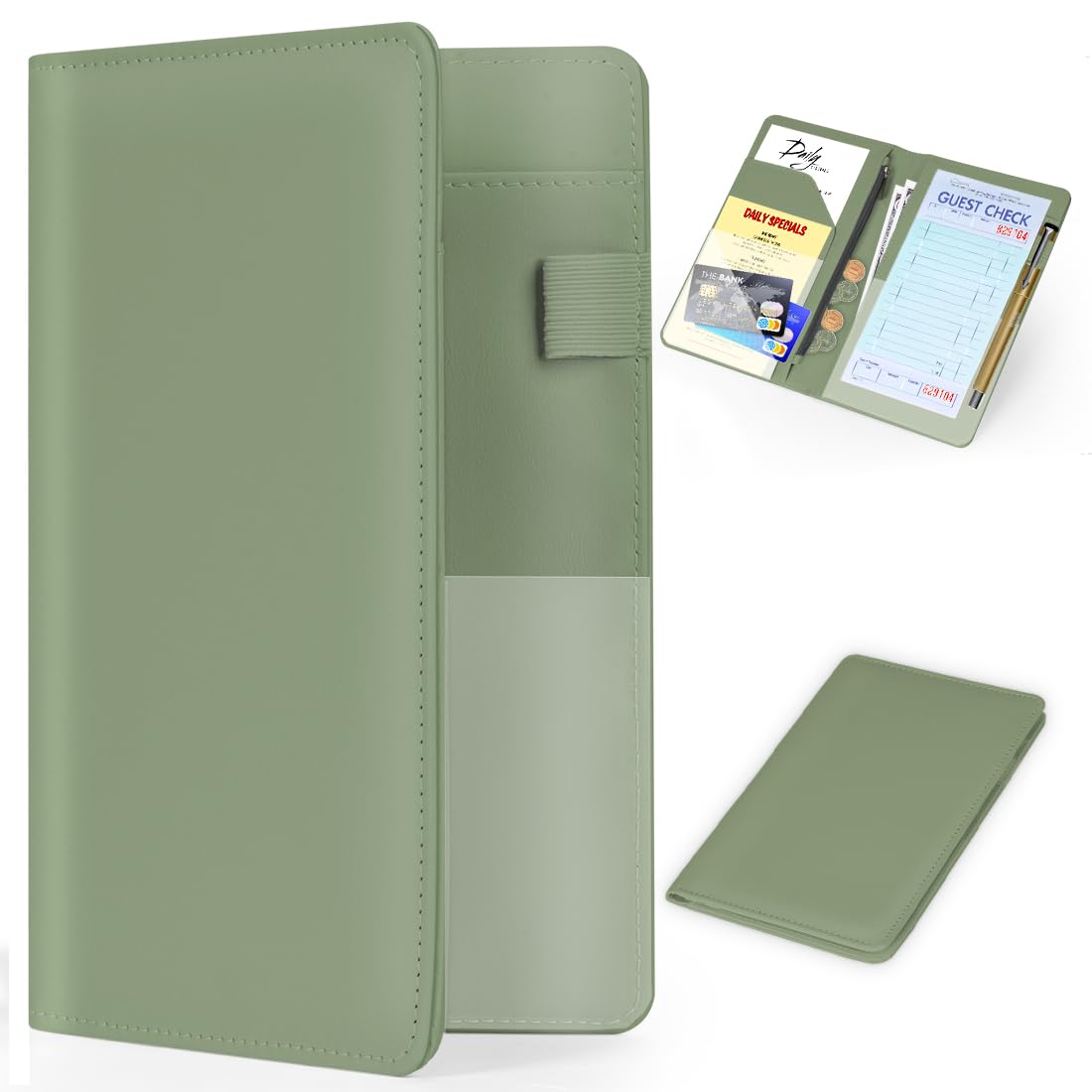 LINTRU Server Book, Durable Construction Server Books for Waitress, Efficient Organization Waitress Book, Compact and Convenient Server Books, Perfect for Restaurants, Cafes, and Bars