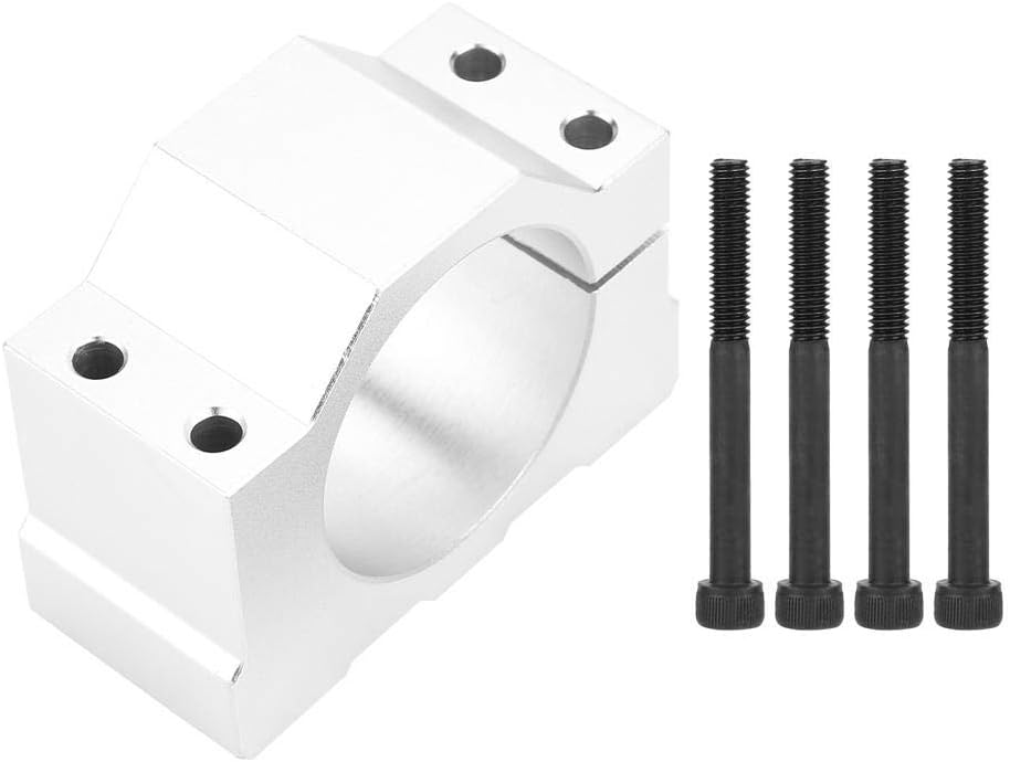 Aluminum CNC Spindle Motor Mount Bracket Clamp with Screws 52mm Diameter, Silver Spindle Mount Bracket