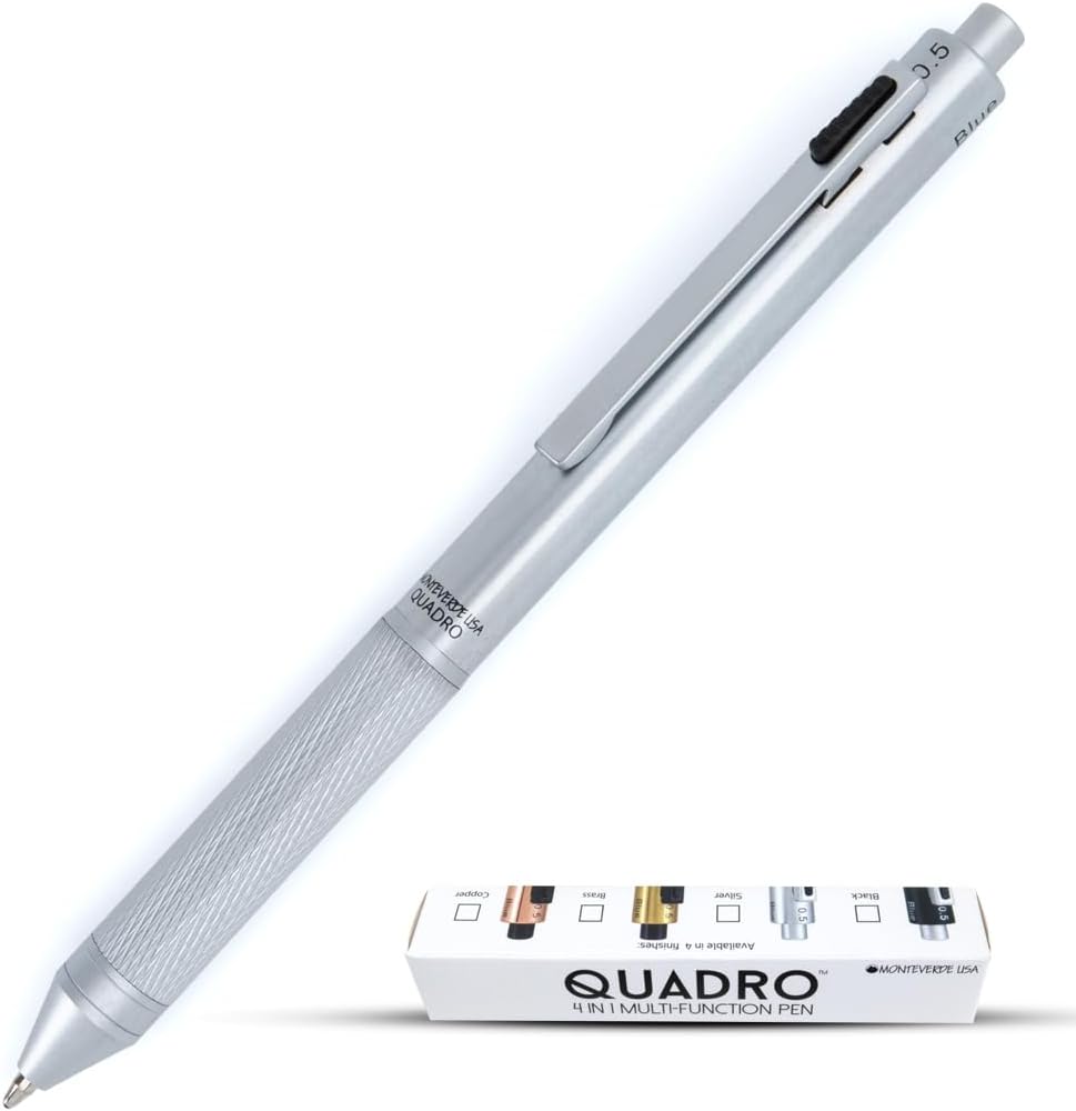 Monteverde USA Quadro 4-in-1 Multifunction Pen Silver (MV35511)