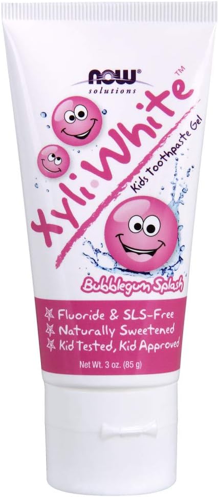 NOW Foods Solutions, Xyliwhite Toothpaste Gel for Kids, Bubblegum Splash Flavor, Kid Approved! 3-Ounce, packaging may vary