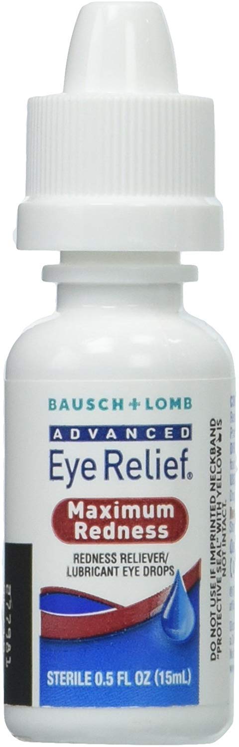 Bausch + Lomb Advanced Eye Relief Maximum Redness, Redness Reliever Lubricant Eye Drops from, for Dry Eyes & Redness Relief, 0.5 Fl Oz (15 mL)