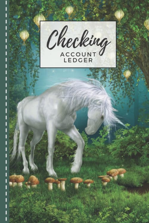 Checking Account Ledger: Fantasy Unicorn in Mythical Forest Cover Design / Check Register for Personal Checkbook / 2,400+ Entries / Spending Tracker / Great Gift for Organized Person