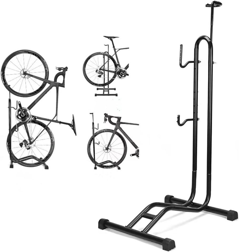 Bike Stand Floor Stand Bicycle Type Parking Rack Vertical Bracket for Bicycles, 3-in-1 Parking Maintenance and Storage Function, are Suitable for All Kinds of Mountain Bikes and Road Bikes