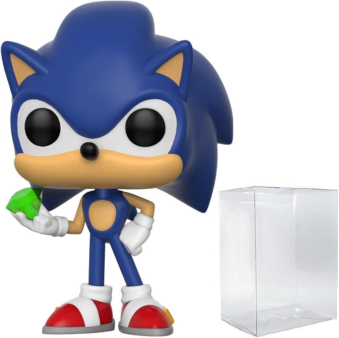 POP Sonic The Hedgehog – Sonic with Emerald Funko Vinyl Figure (Bundled with Compatible Box Protector Case)