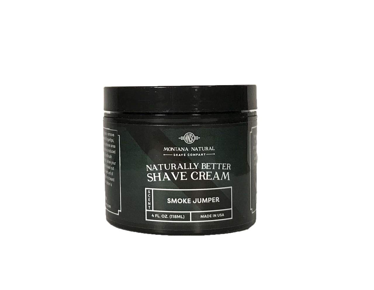 MNSC Smoke Jumper (Pine Tar) Naturally Better Shave Cream – Smooth Shave, Hypoallergenic Sensitive Skin Formula, Softer Skin, Prevents Razor Burn, Handcrafted in USA, All-Natural, Plant-Derived