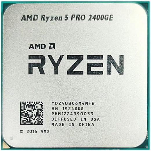 AMD Ryzen 5 PRO 2400GE CPU Used 4-Core 8-Thread Desktop Processor 3.2 GHz 4M 35W Socket AM4 (Renewed)