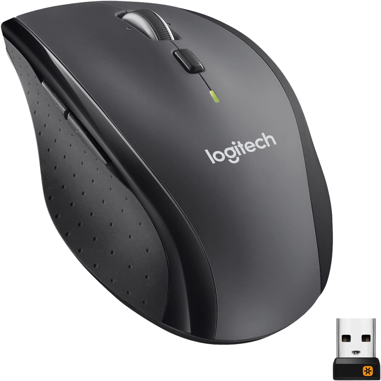 Logitech M705 Marathon Wireless Mouse, 2.4 GHz USB Unifying Receiver, 1000 DPI, 5-Programmable Buttons, 3-Year Battery, Compatible with PC, Mac, Laptop, Chromebook – Black