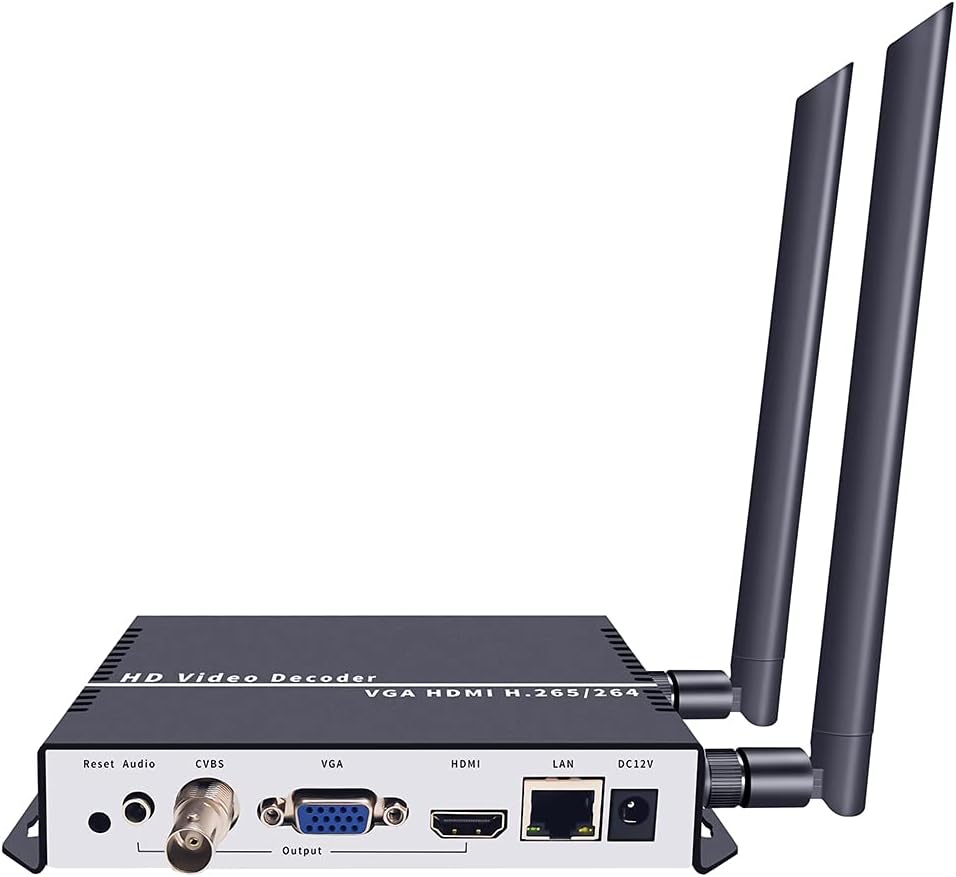 ISEEVY WiFi H.265 H.264 4K 1080P Video Decoder with IP to HDMI VGA CVBS Output for Advertisement Display, IP Encoder Decoding, Network Stream Decoding Support RTMP SRT RTSP RTP UDP HTTP