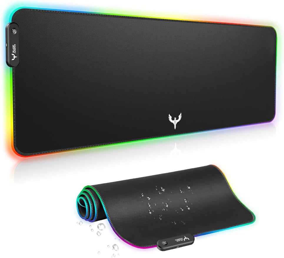 BladeHawks Extra Large RGB Gaming Mouse Pad-14 Light Modes, Extended Soft LED Mouse Pad, Anti-Slip Rubber Base, Computer Keyboard Mousepad Mat (31.5 x 12 Inch)