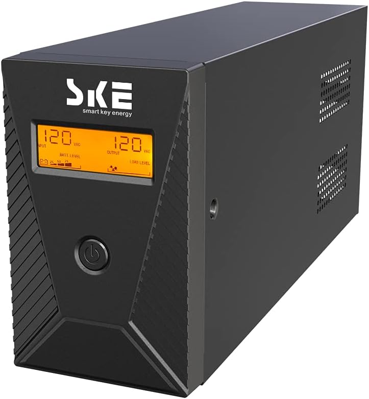 600VA/360W Ups Battery Backup and Surge Protector,Computer Uninterruptible Power Supply Units,SKE Ups Power Supply