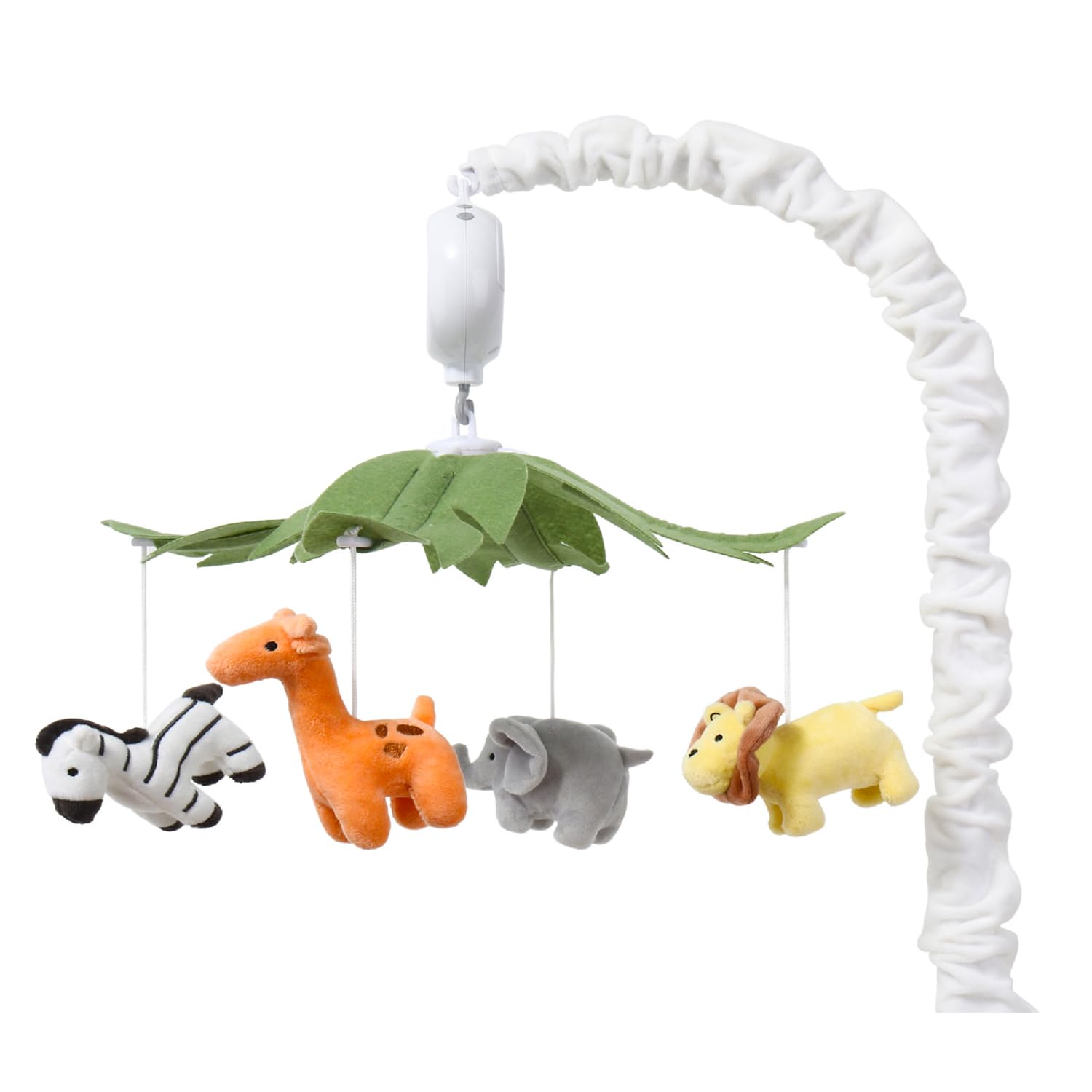 The Peanutshell Crib Mobile for Boys or Girls – White Musical Baby Crib Mobile with 12 Lullabies, Jungle Animal, Baby Mobile Crib Safari Animals Nursery Decor