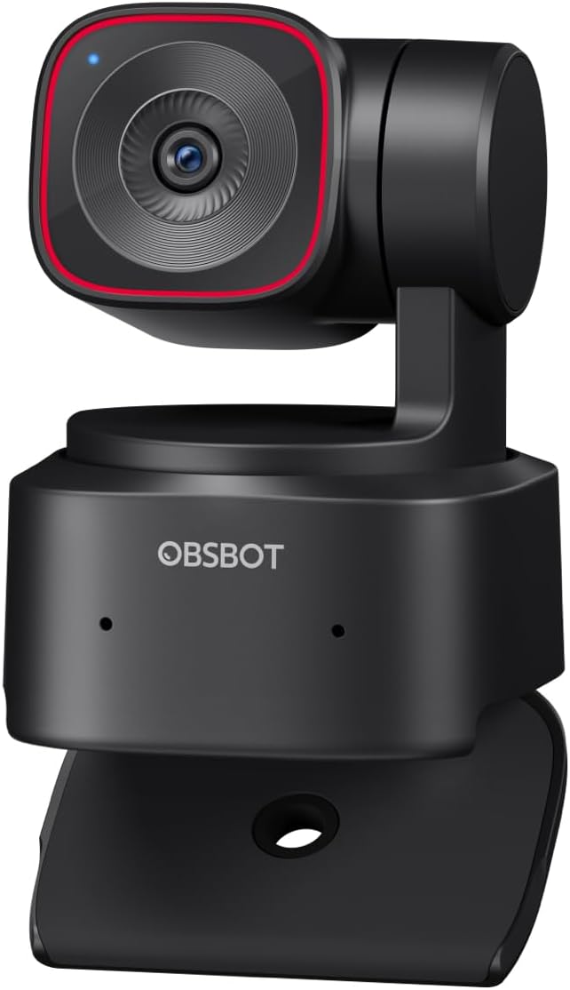 OBSBOT Tiny 2 Lite 4K Webcam for PC, AI Tracking PTZ Streaming Camera with 1/2″ Sensor, Gesture Control, 60 FPS, HDR, Microphones, Web Camera for Desktop Computer, Laptop, Meeting, Video Calls, etc.