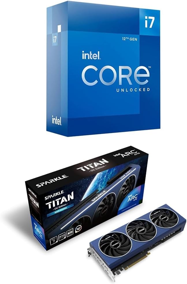 Intel Core i7-12700K Gaming Desktop Processor with Integrated Graphics and 12 (8P+4E) Cores up to 5.0 GHz Unlocked LGA1700 600 Series Chipset 125W + Arc Graphics Card