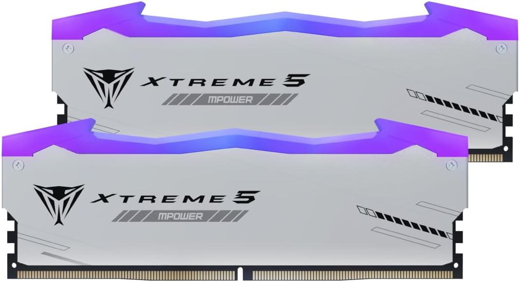 Patriot Viper Xtreme 5 MPOWER DDR5 RGB RAM 32GB (2X16GB) 6400MT/s CL32 UDIMM Desktop Gaming Memory Kit – PVXR532G64C32KM