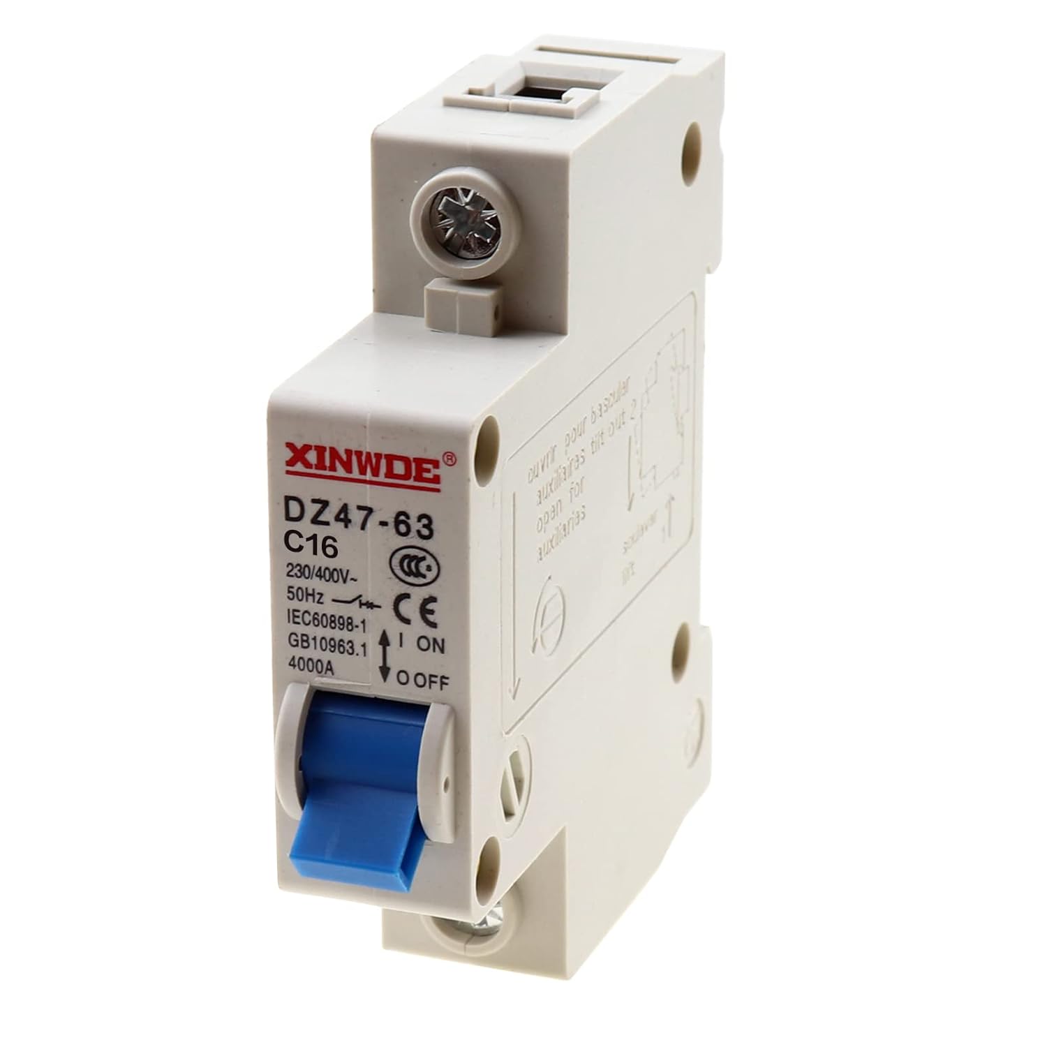 1 Pole 230/400V Low-Voltage Miniature Circuit Breaker 16A Din Rail Mount DZ47-63 C16