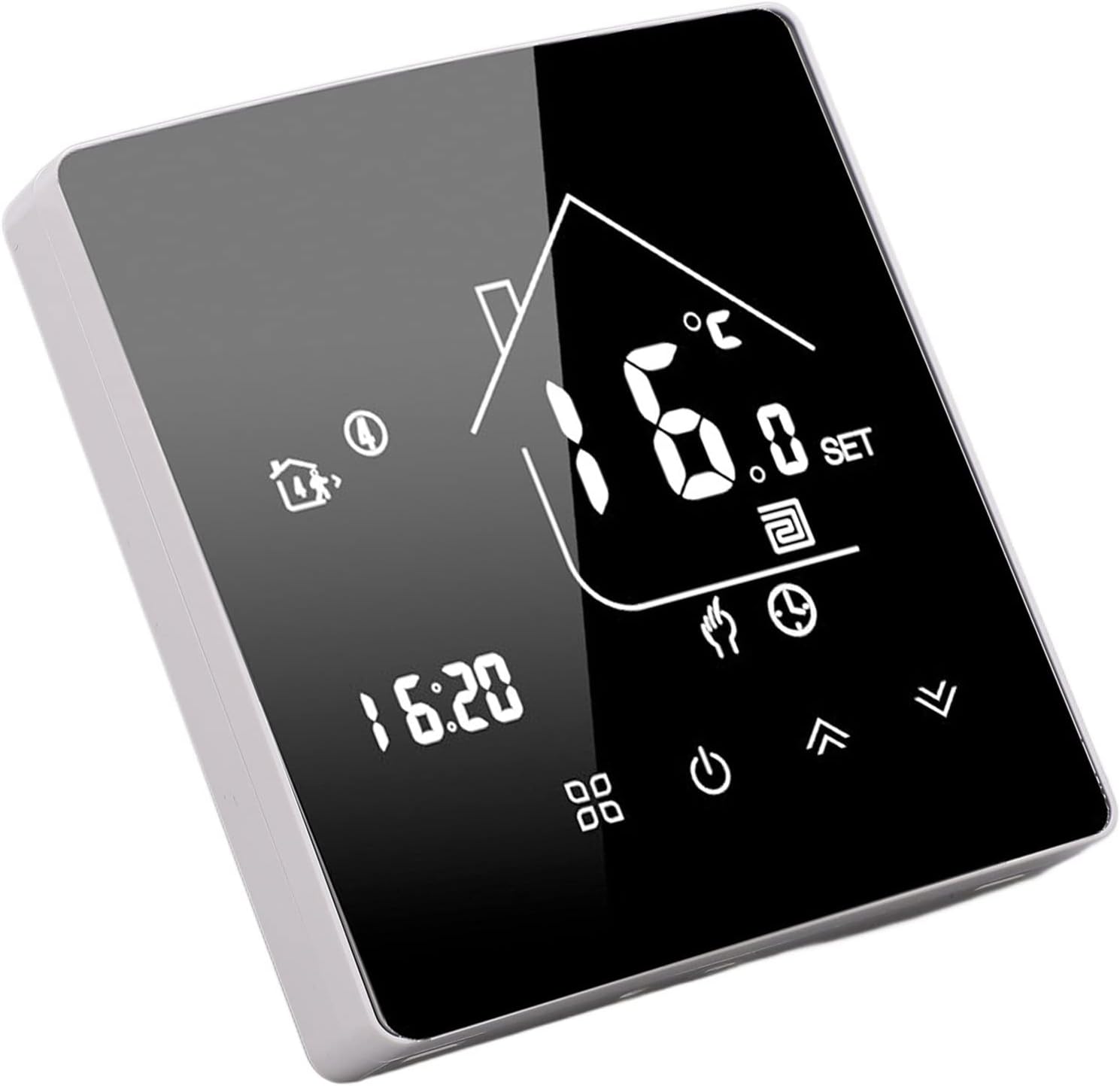 WiFi Smart Thermostat for Home, 7 Day-Programmable Touchscreen, Voice Control, Works with Tuya App, 95‑240V, Fit for Wall-Hung Boilers