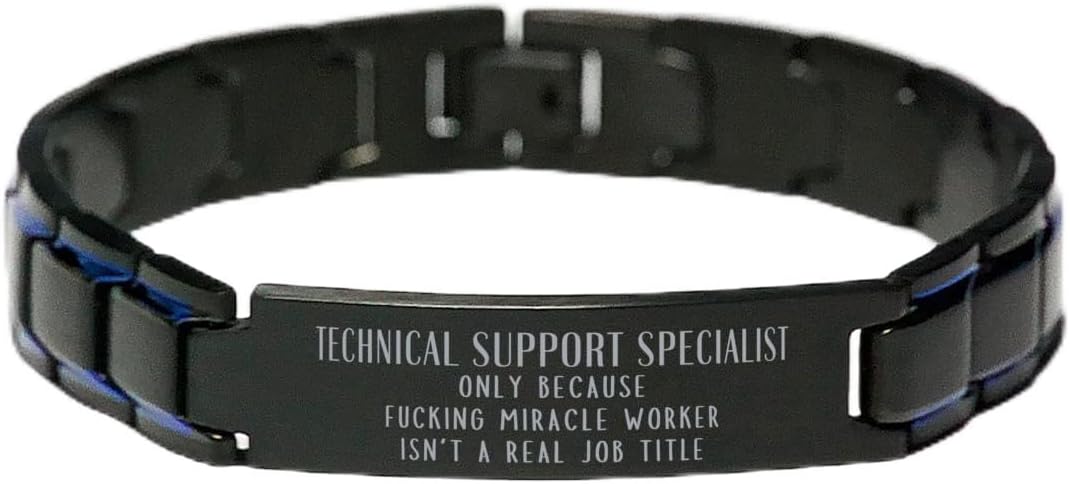 Christmas Technical Support Specialist Adjustable Metal Bracelet Technical Support Specialist Only Because Fucking Miracle Worker Isn’t a Real Job Title, Sarcastic Technical Support Specialist