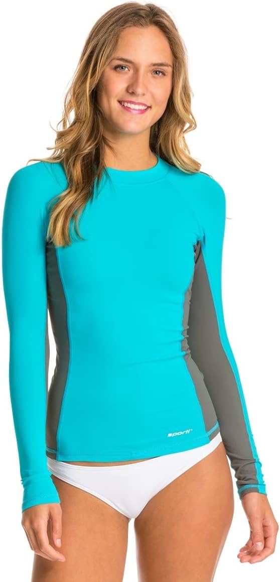 Sporti Rash Guard for Women, UPF 50+ UV Sun Protection Swim Shirt, Long Sleeve Swimsuit for Women for Swimming, Fishing, Surf