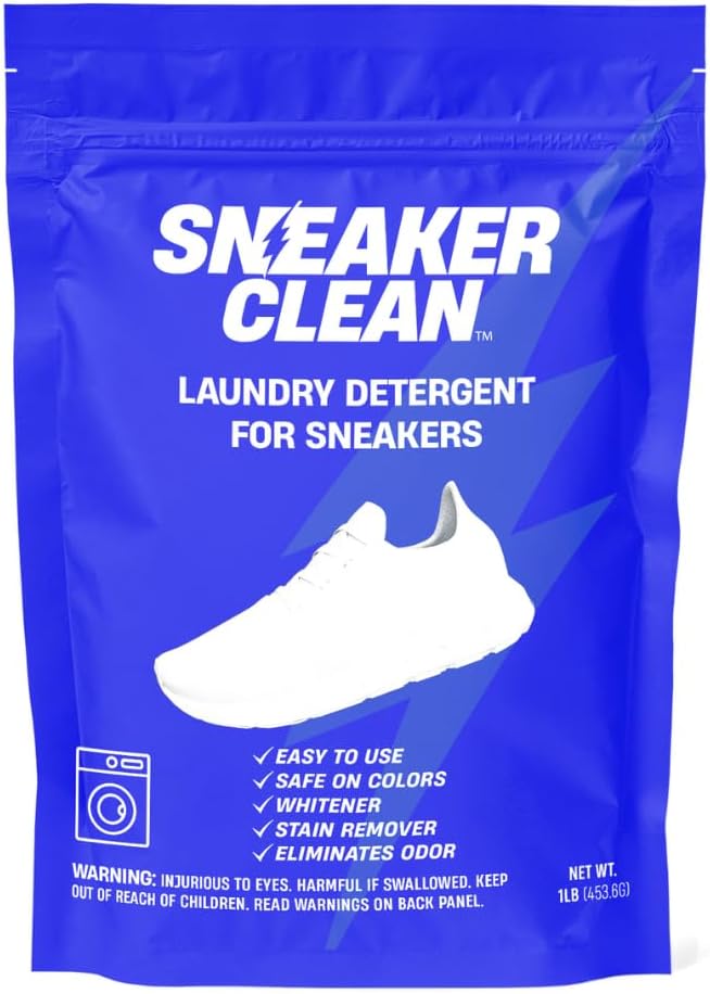 Sneaker Cleaner Kit, Shoe Cleaner for White & Colored Sneakers, Stain Remover, Deodorizer Powder, Washing Machine Safe