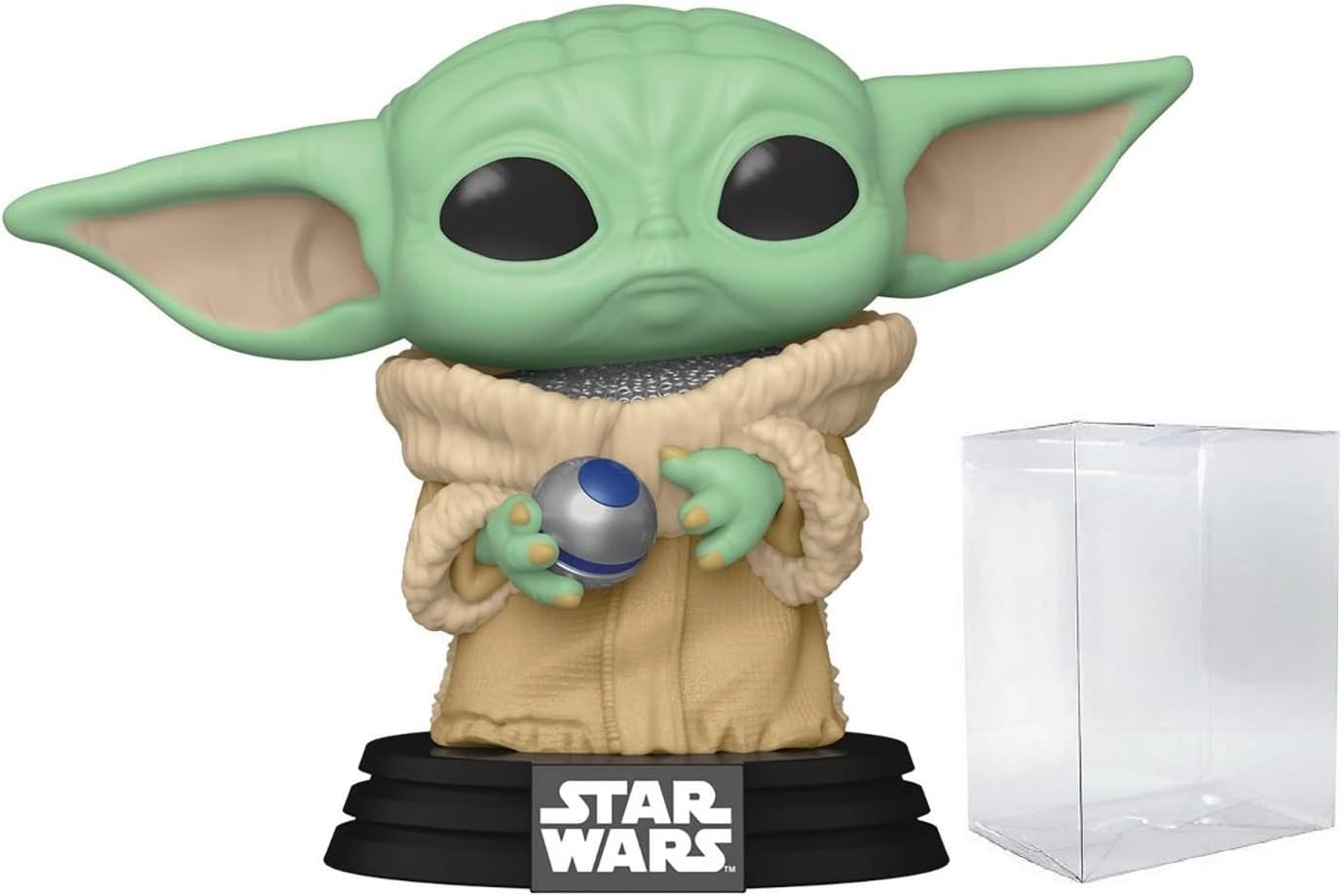 POP Star Wars: Book of Boba Fett – Grogu with Beskar Armor Funko Vinyl Figure (Bundled with Compatible Box Protector Case), Multicolor, 3.75