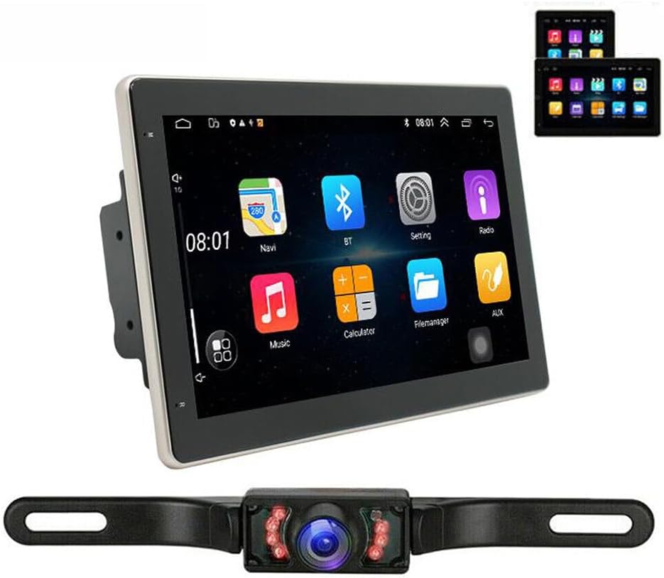 Universal Double Din Android Car Radio 10″ [2+32GB] Android 13 Android Car Stereo Rotatable Car Stereo Radio Touch Screen with Carplay Android Auto Bluetooth WiFi GPS Mirror Link with Backup Camera