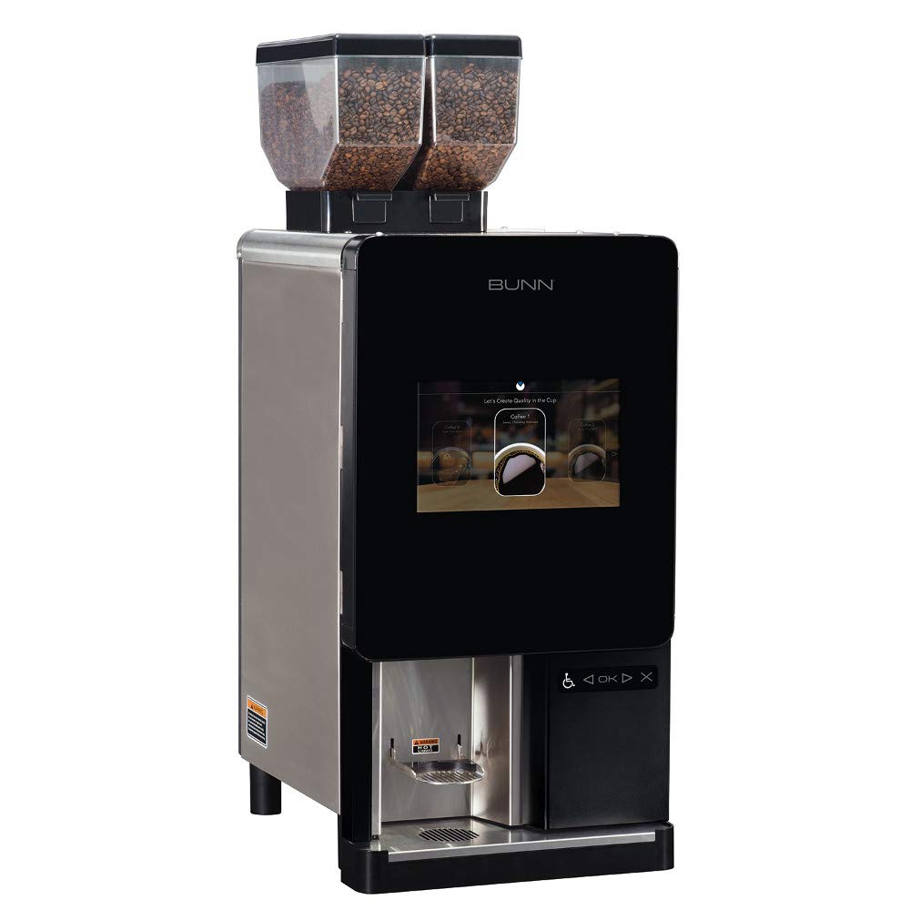 BUNN 44400.0105 Sure Immersion Model 220 Bean to Cup Coffee Brewer, Two 3 lb Hoppers & BUNNlink Remote Monitoring