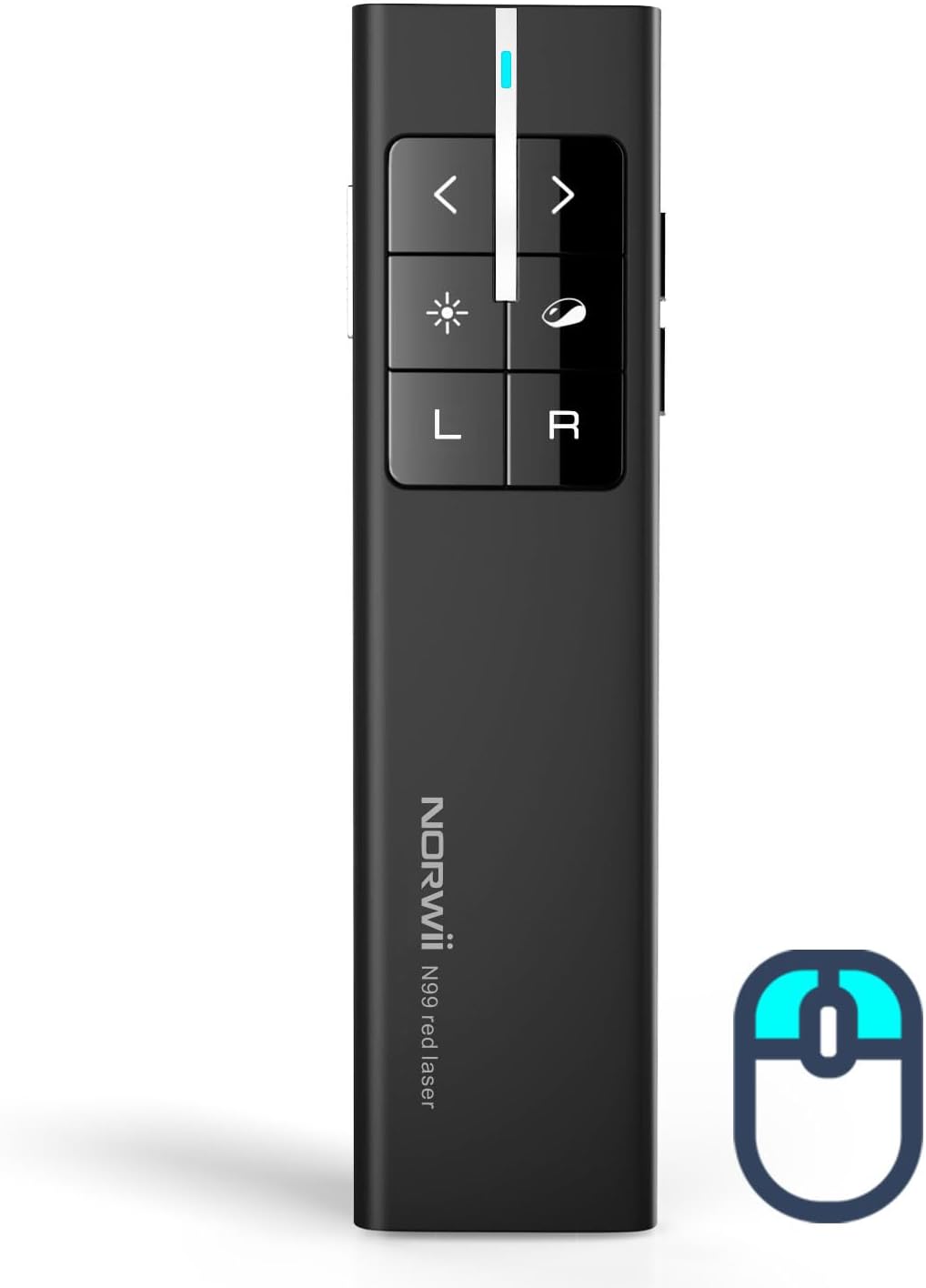 NORWII Wireless Presenter Remote for PowerPoint, Presentation Remote Control Clicker with Complete Air Mouse Function, Handheld Mouse Clicker for Mac, Computer, Laptop, Google Slides, N99