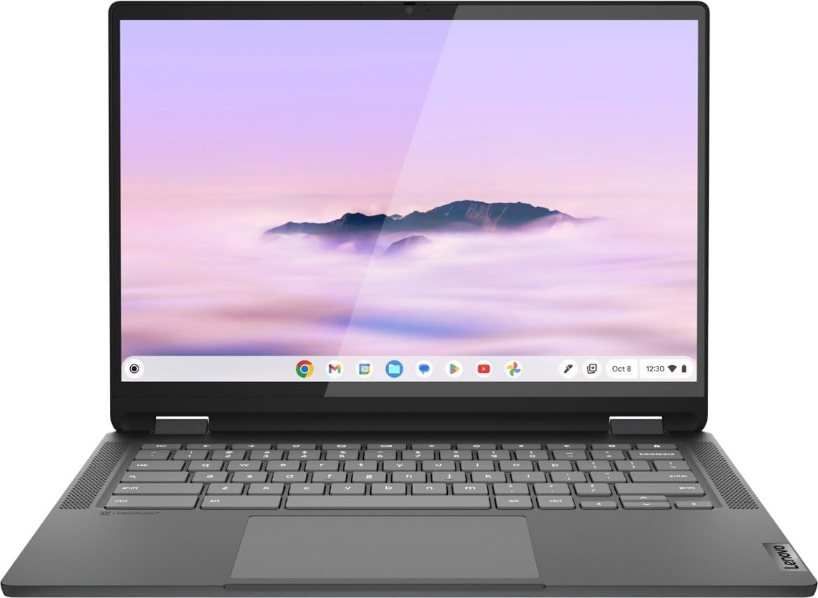 Lenovo IdeaPad Flex 5 2023 Chromebook 2-in-1 Laptop 14″ WUXGA IPS Touchscreen 6-Core Intel i3-1315U 8GB RAM 128GB SSD Intel UHD Graphics Wi-Fi 6E Backlit Keyboard Chrome OS w/ONT 32GB USB