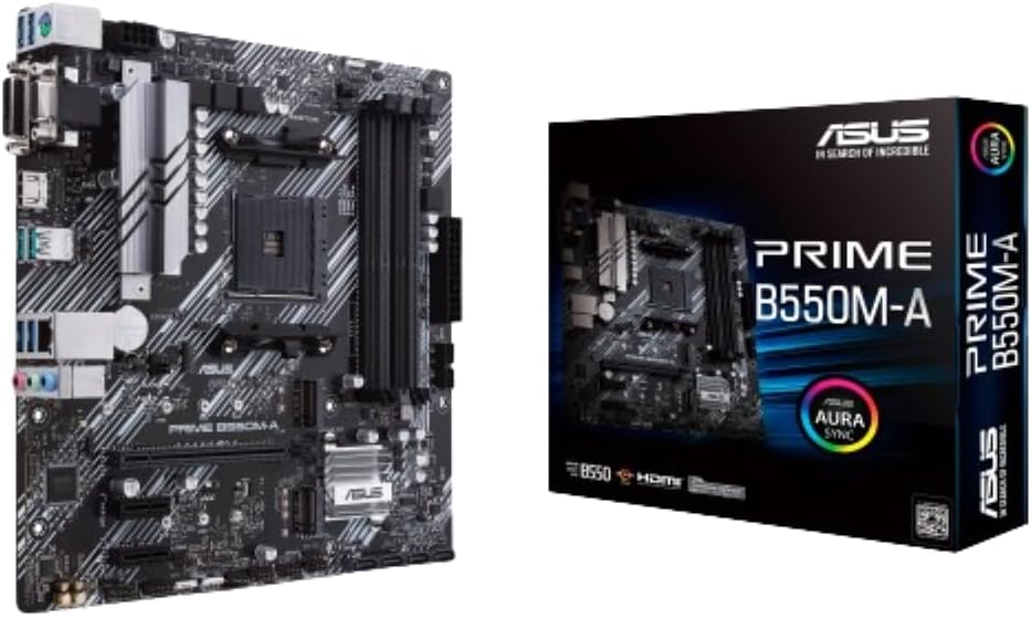 ASUS Prime B550M-A WiFi II AMD Micro ATX Motherboard with PCIe 4.0, WiFi 6, ECC Memory, HDMI 2.1, RGB Header