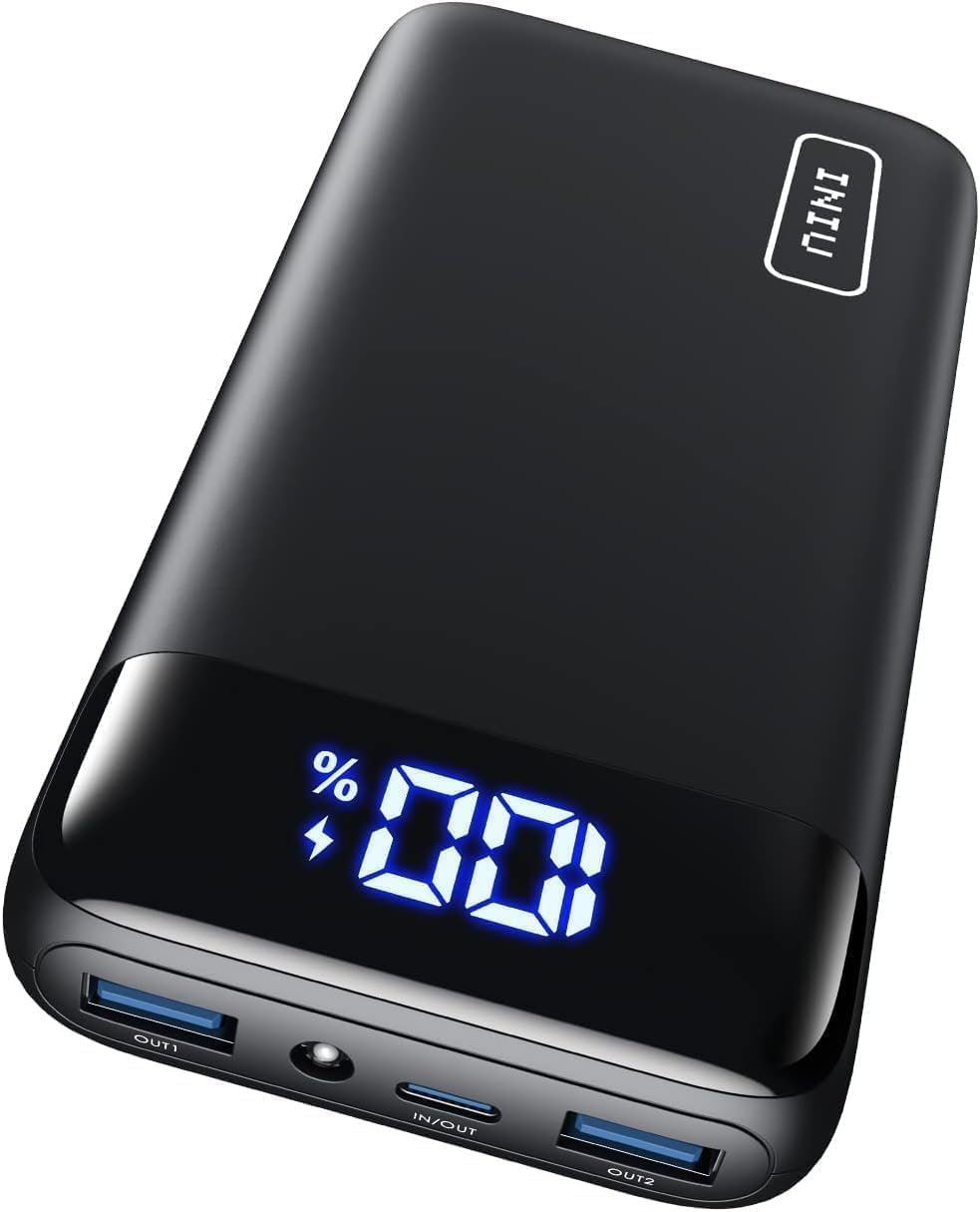 INIU Portable Charger, 22.5W 20000mAh USB C in & Out Power Bank Fast Charging, PD 3.0+QC 4.0 LED Display Phone Battery Pack Compatible with iPhone 16 15 14 13 Pro Samsung S23 Google iPad Tablet, etc