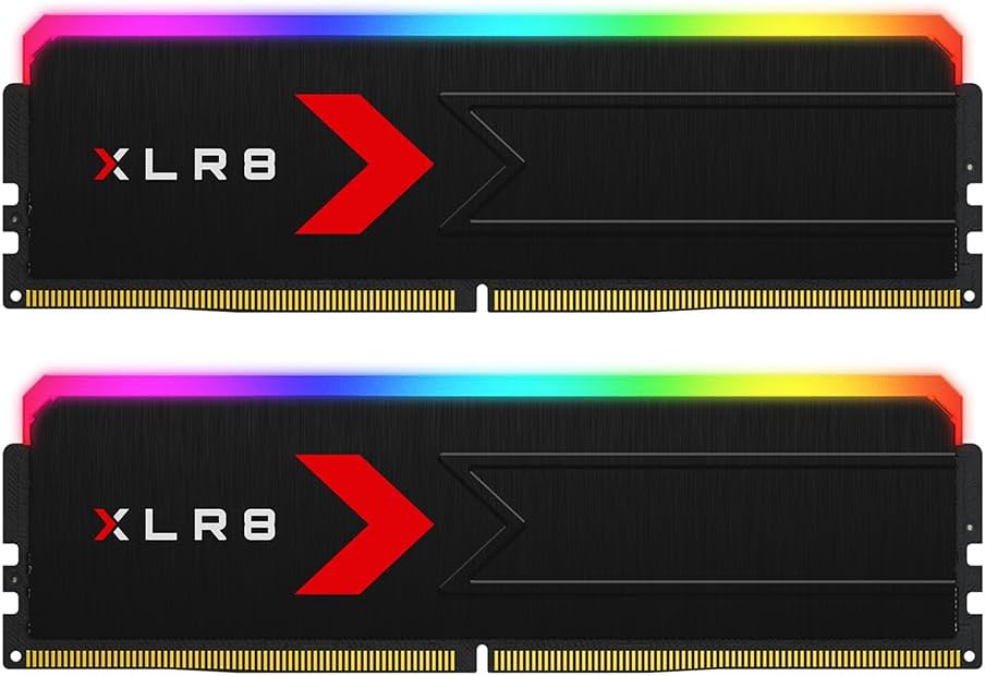 PNY XLR8 Gaming Epic-X RGB 32GB (2x16GB) DDR5 RAM 6400MHz CL36-48-48-104 1.4V (XMP/Expo Compatible) Desktop Memory Kit