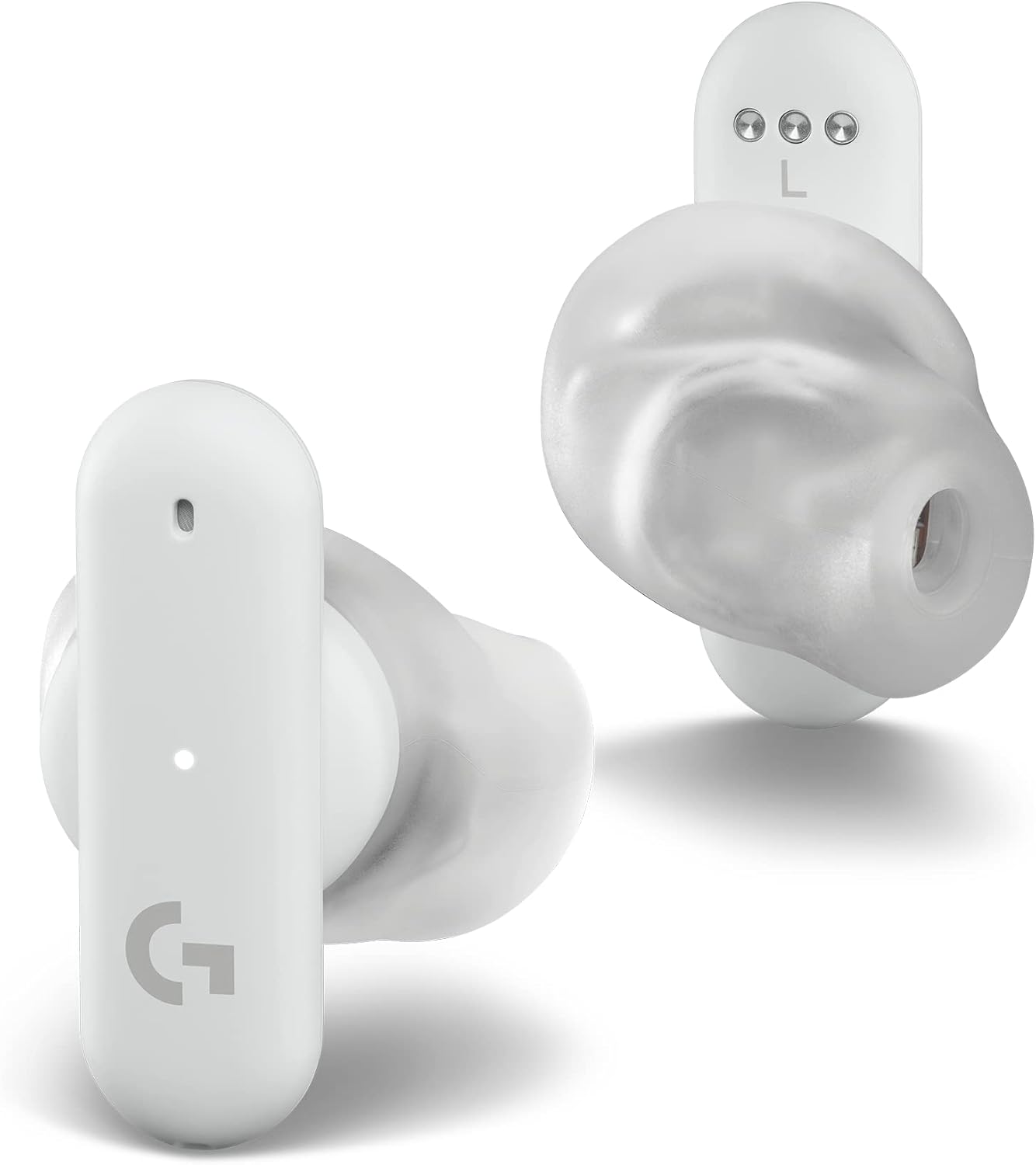 Logitech G FITS True Wireless Gaming Earbuds, Custom Molded Fit, Lightspeed + Bluetooth, Four Beamforming Microphones, PC, Mac, PS5, PS4, Mobile, Nintendo Switch – White