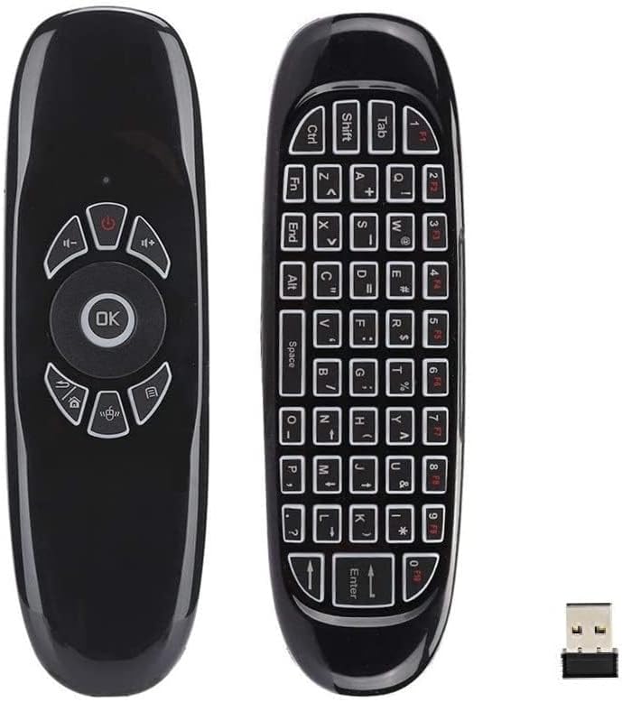 Fly Air Mouse Multifunctional Remote for KODI Android Box HTPC IPTV PC Xbox，Mini Wireless Remote Control with Keyboard and 7 Color Backlit