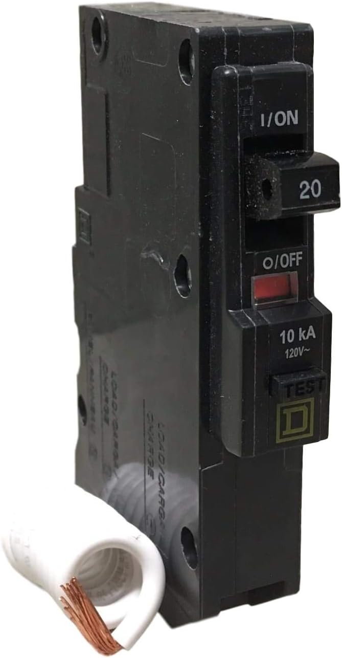 SCHNEIDER ELECTRIC Miniature Circuit Breaker 120-Volt 20-Amp QO120EPD Switch Not Fused 600V 100A View Window, Black