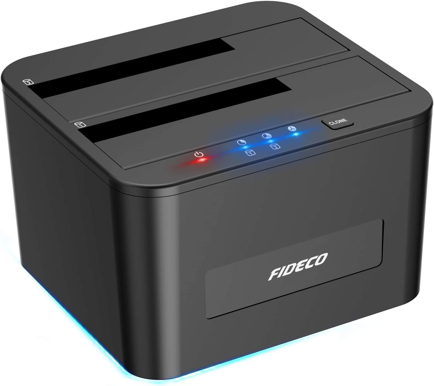 FIDECO Hard Drive Docking Station, USB 3.0 SATA HDD Docking Station for 2.5 & 3.5 inch SATA HDD/SSD, Dual Bay, Support Offline Clone and UASP