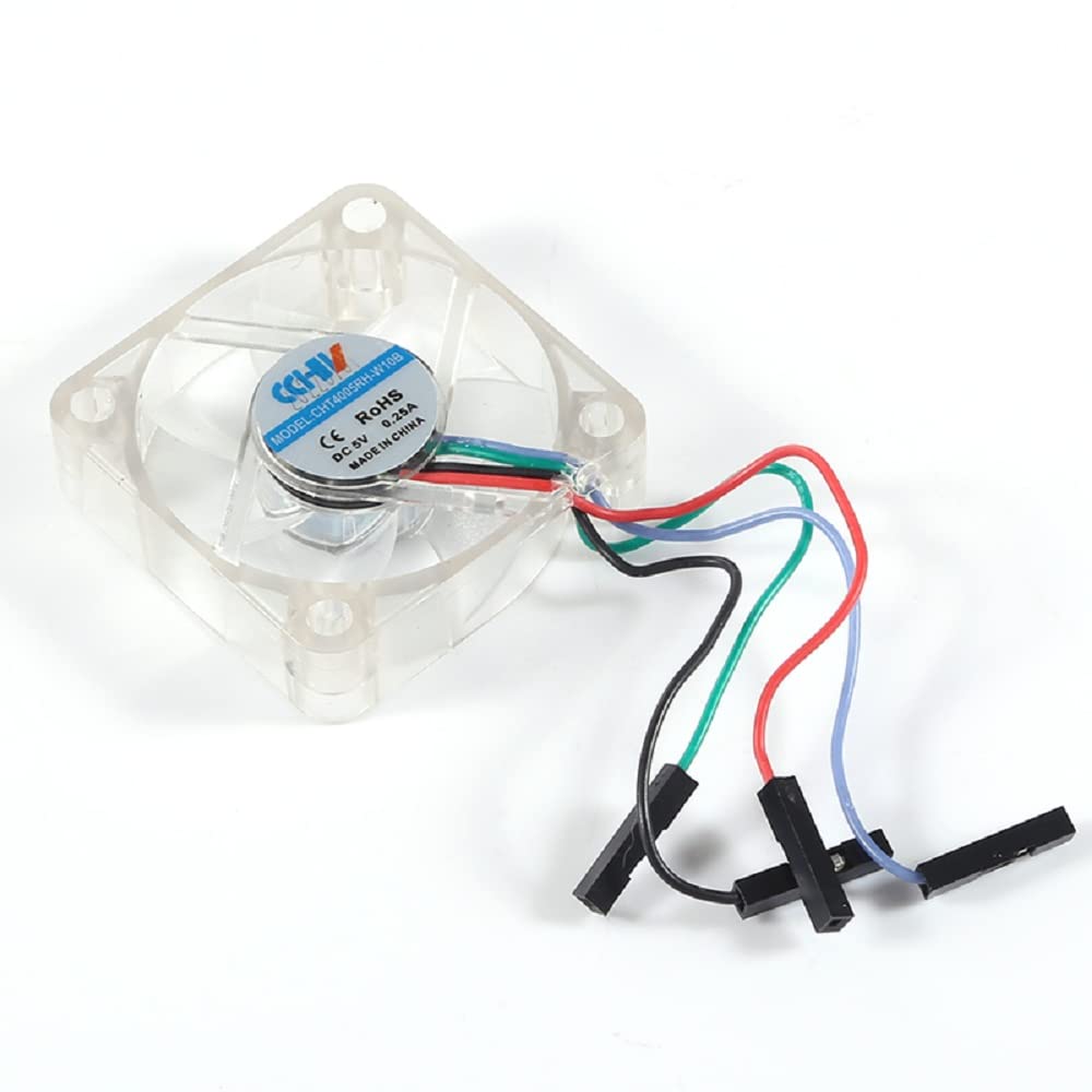 1Pcs Raspberry Pi PWM Controllable Fan,Raspberry Pi Speed Control Fan，Raspberry Pi Color Control Fan，5V DC Quiet 4010 40x40x10mm Fan for Raspberry Pi 4, Pi 3 B+, Pi 3 B, Pi 2, Pi B+, Pi Zero/Zero W