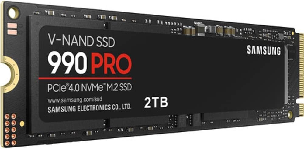 SAMSUNG Samsung 990 PRO 2TB, 3-bit MLC V-NAND, M.2 (2280), NVMe 2.0, R/W(Max) 7,450MB/s/6,900MB/s, 1,400K/1,550K IOPS, 1200TBW, 5 Years Warranty