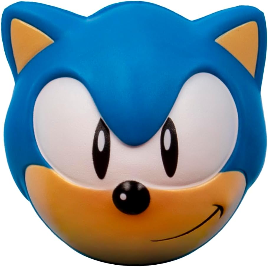 Sonic The Hedgehog Novelty Stress Ball Squeezer Fidget Toy. 3D Sonic Head Stress Toy. Officially Licensed Sonic The Hedgehog Merchandise from Fizz Creations.