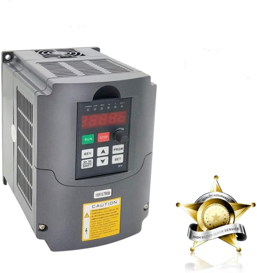 VFD,Single to 3 Phase,Variable Frequency Drive,0.75kW 1HP 110V/120V Input AC for Motor/Spindle Speed Rotation,HY Series