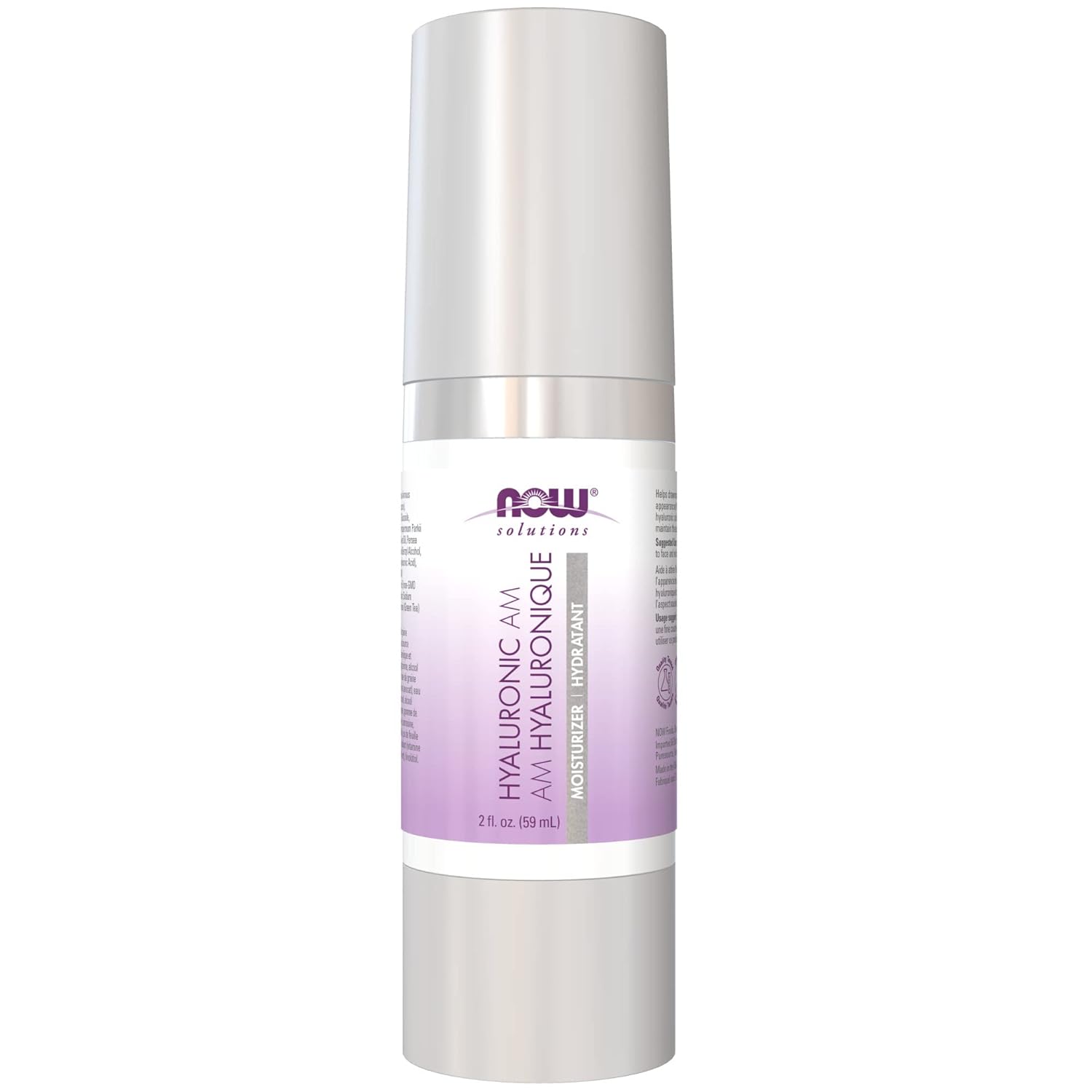 NOW Foods Solutions, Hyaluronic Acid Moisturizer, Smoothing and Toning, Rehydrating to Start Your Day, 2-Ounce