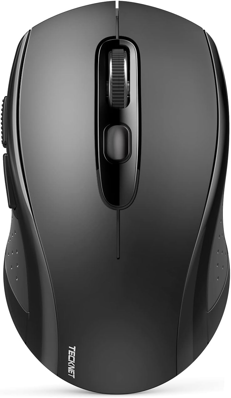 TECKNET Bluetooth Mouse, 4000DPI Wireless Mouse Bluetooth for Laptop 2-in-1(BT 5.0/3.0+2.4Ghz) Computer Mouse, Portable PC Mouse Wireless with USB Receiver for Mac, Compatible with MacBook Chromebook