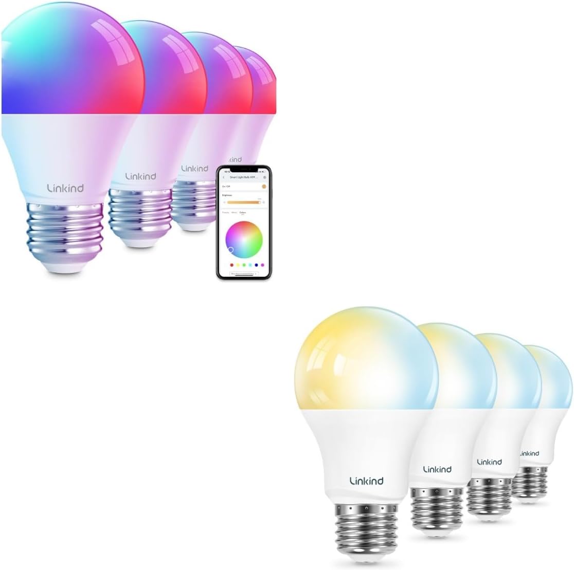 Linkind Soft White to Daylight Tunable Smart Light Bulbs Color Changing Smart Light Bulbs