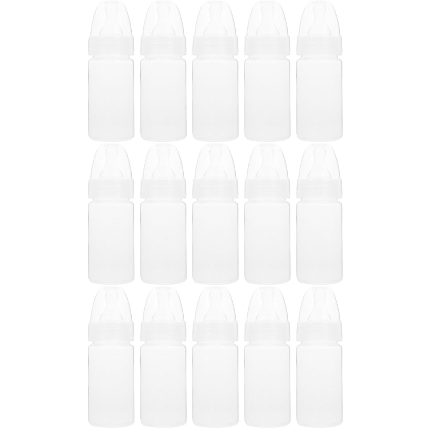 DOITOOL 15 Pcs Newborn Disposable Milk Bottles Babies Supple Milk Bottles Classic Clear Neck Bottles (White)