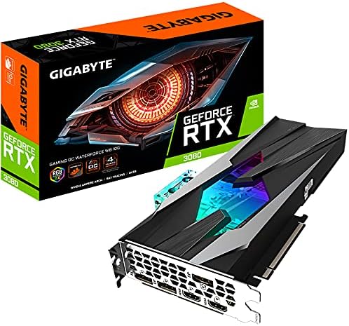 GIGABYTE GeForce RTX 3080 Gaming OC WATERFORCE WB 10G Graphics Card, WATERFORCE Water Block Cooling System, 10GB 320-bit GDDR6X, GV-N3080GAMINGOC WB-10GD Video Card