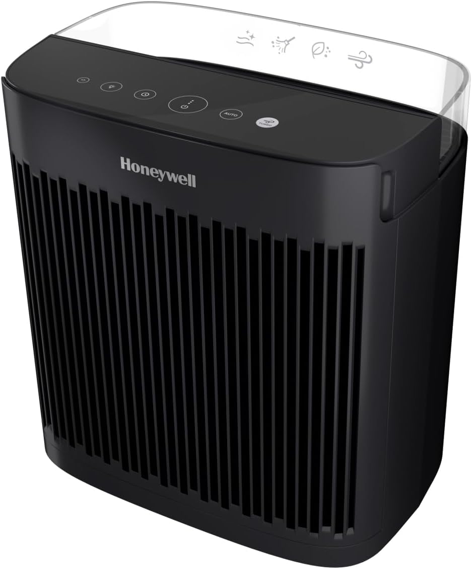 Honeywell InSight HEPA Air Purifier with Air Quality Indicator for Medium-Large Rooms (190 sq ft), Black – Wildfire/Smoke, Pollen, Pet Dander, and Dust Air Purifier