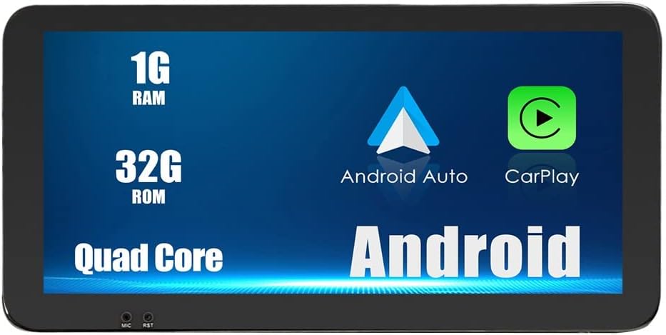 Universal CarPlay/Android Auto Autoradio Android FM Radio Car Navigation Stereo Pad Multimedia Player GPS 10.33″ IPS Touch Screen Display BT WiFi 1 Din Headunit Tablet Quad Core 1G+32G Rotatable