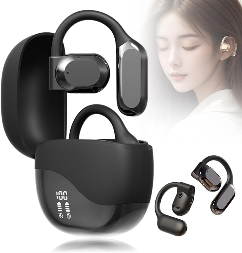 2025 New AI Translating Ear Buds, Upgrade 3 in 1 Bluetooth Language Translator Earbuds in Real Time, 144 Languages Play Music Bluetooth Over-Ear for Travel Business Learning (Black)