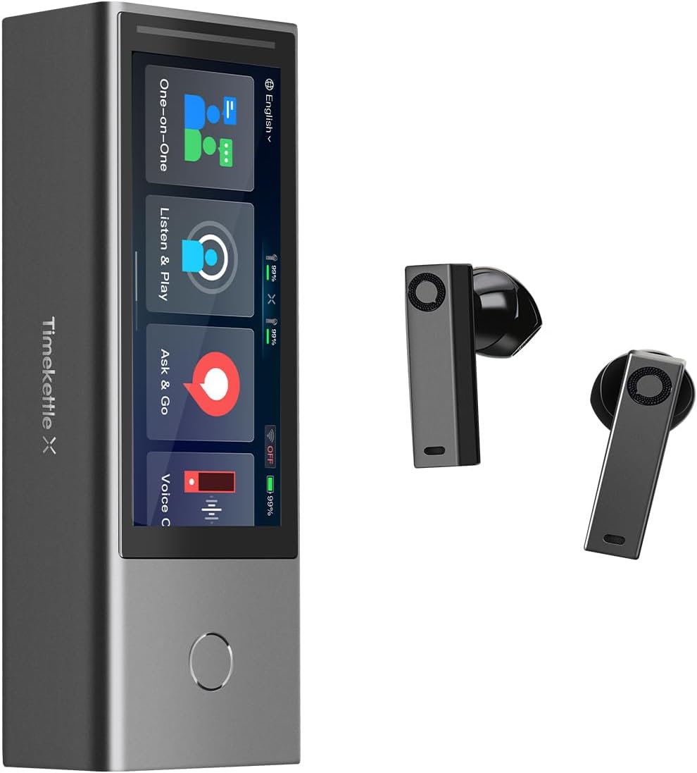 Timekettle X1 AI Interpreter Hub, Standalone Entity, Two Way Simultaneous Translator Earbud, Translator Device Upgraded with Media Translation, Presentation Mode & Upgrade TTS for Multilingual Meeting